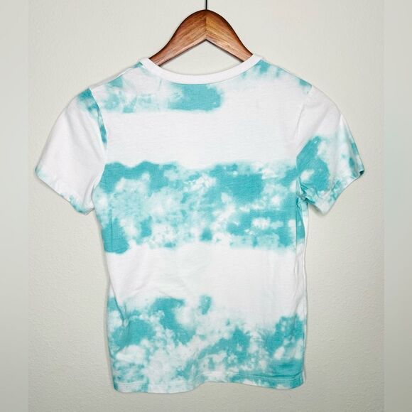 Guess Boys Tie Dye Short Sleeve Tshirt White Green Medium 10-12 - Picture 5 of 5